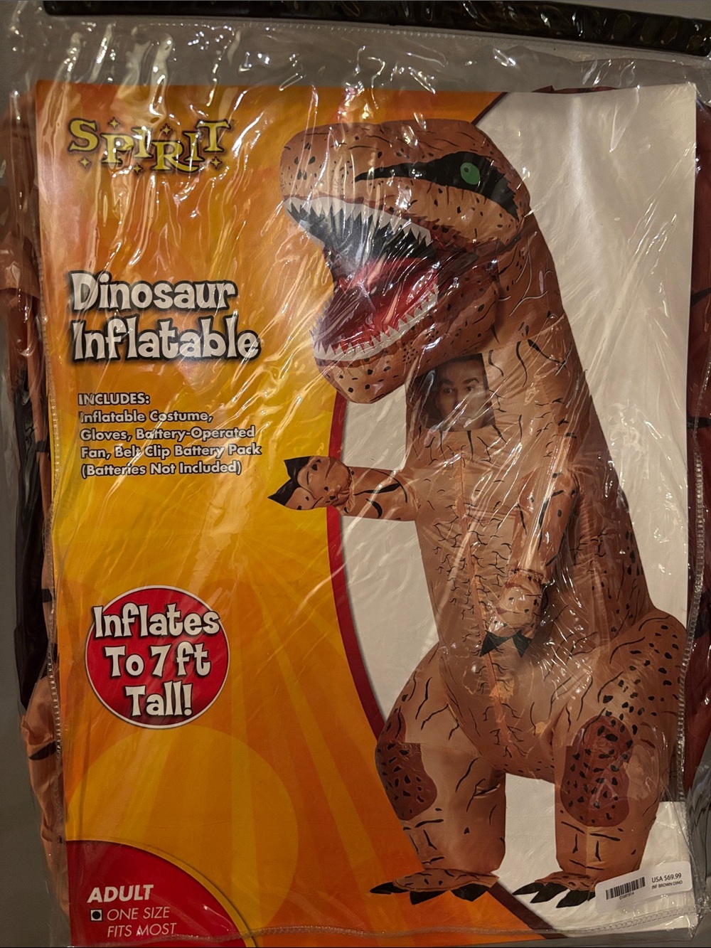 Spirit Inflatable Brown Dinosaur Costume